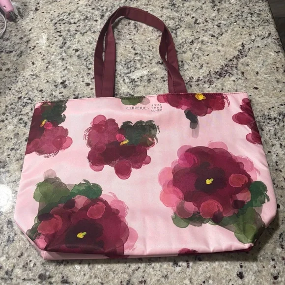 Clinique X Jonathan Cohen floral print tote bag and makeup bag New Without tags - Picture 10 of 10